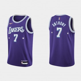 Lakers 2021-22 75th Anniversary Purple Carmelo Anthony Jersey City