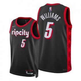 Brandon Williams Blazers 2021-22 City Edition Black #5 Jersey 75th Diamond