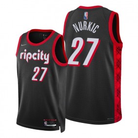 Jusuf Nurkic Blazers 2021-22 City Edition Black #27 Jersey 75th Season Diamond