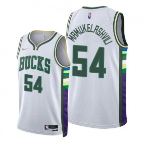 Sandro Mamukelashvili Bucks 2021-22 City Edition White #54 Jersey Diamond 75th Anniversary