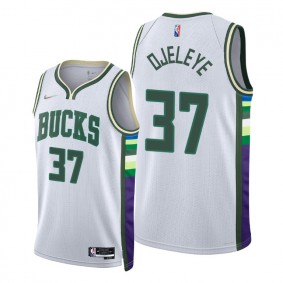 Semi Ojeleye Bucks 2021-22 City Edition White #37 Jersey Diamond 75th Anniversary