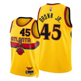 Chaundee Brown Jr. Hawks 2021-22 City Edition Yellow #45 Jersey 75th Diamond