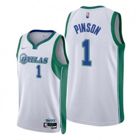 Theo Pinson Mavericks 2021-22 City Edition White #1 Jersey NBA75th Diamond