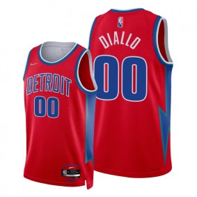 Cheick Diallo Pistons 2021-22 City Edition Red #00 Jersey NBA75th Season