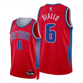 Pistons Hamidou Diallo 2021-22 City Edition Red Jersey NBA 75th