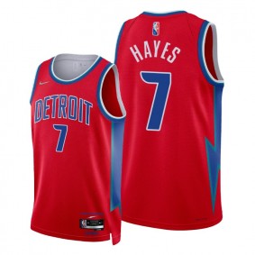 Pistons Killian Hayes 2021-22 City Edition Red Jersey NBA 75th