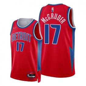 Pistons Rodney McGruder 2021-22 City Edition Red Jersey NBA 75th