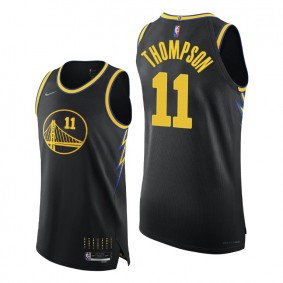 Klay Thompson Warriors 2021-22 City Edition Black Jersey 75th Season Authentic