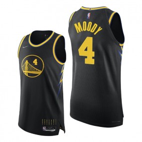 Moses Moody Warriors 2021-22 City Edition Black Jersey 75th Season Authentic