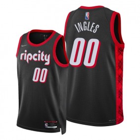 Joe Ingles Blazers 2022 City Edition Black #00 Jersey 75th Diamond Badge