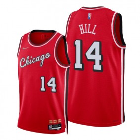 Malcolm Hill Bulls 2022 City Edition Red #14 Jersey 75th Diamond