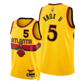 Kevin Knox II Hawks 2022 City Edition Gold #5 Jersey 75th Diamond