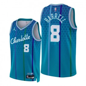 Montrezl Harrell Hornets 2022 City Edition Blue #8 Jersey 75th Diamond Badge