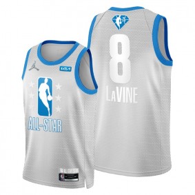 2022 Cleveland All-Star Bulls #8 Zach LaVine Gray Jersey 75th Patch