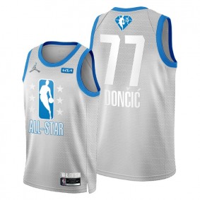 2022 Cleveland All-Star Mavericks #77 Luka Doncic Gray Jersey 75th Patch