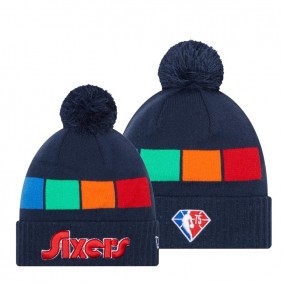 Philadelphia 76ers City Edition NBA 75th Season Knit Hat Blue