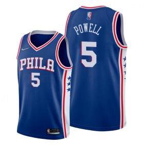 Myles Powell #5 Philadelphia 76ers 2021-22 Icon Edition Navy Jersey NBA75th Season