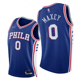 76ers Tyrese Maxey 2021-22 75th Diamond Anniversary Jersey Royal