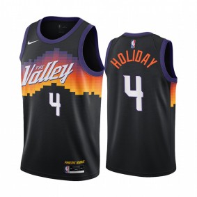 Aaron Holiday 2022 Phoenix Suns Black #4 City Edition Jersey 75th Diamond Badge