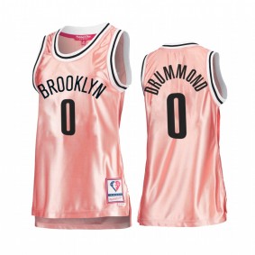 Brooklyn Nets Andre Drummond Rose Gold Pink 75th Anniversary Women's Jersey #0