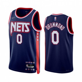 Nets Andre Drummond City Edition Navy 2022 Jersey 75th Diamond Badge