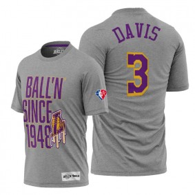 Anthony Davis Lakers Since 1948 Gray Tee