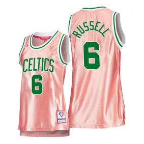 Bill Russell Boston Celtics Rose Gold Jersey 75th Anniversary Pink Women's