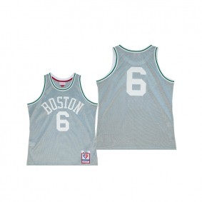 Bill Russell Boston Celtics #6 Silver Retro 75th Jersey Classic