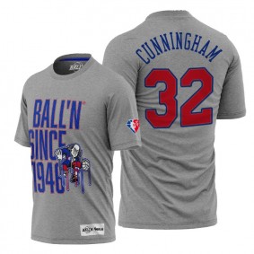 Billy Cunningham 76ers Since 1946 Gray Tee