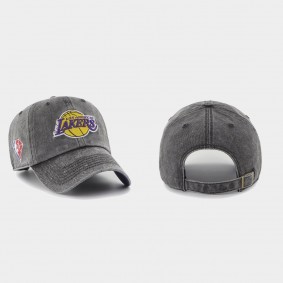 Lakers 75th Anniversary Rocker Clean Up Adjustable Hat Black