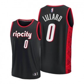 Damian Lillard 2021-22 Blazers Black Replica Jersey NBA75th City Edition