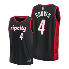 Greg Brown 2021-22 Blazers Black Replica Jersey NBA75th City Edition