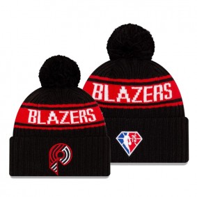 2021 Draft Edition Portland Trail Blazers Black 75th Anniversary Logo Knit Hat