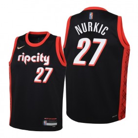 Jusuf Nurkic Portland Trail Blazers Black 2021-22 City Edition Jersey - Kids