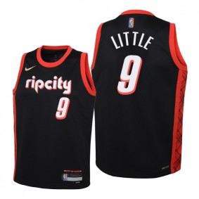 Nassir Little Portland Trail Blazers Black 2021-22 City Edition Jersey - Kids