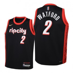 Trendon Watford Portland Trail Blazers Black 2021-22 City Edition Jersey - Kids