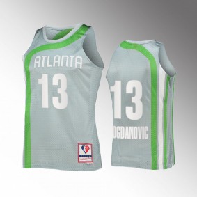 Atlanta Hawks Bogdan Bogdanovic Hardwood Classics #13 Sliver NBA 75th Jersey