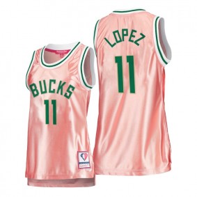 Brook Lopez Milwaukee Bucks Rose Gold Jersey 75th Anniversary Pink Women's