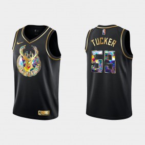 Bucks 75th Anniversary Black Rayjon Tucker Jersey Golden Edition