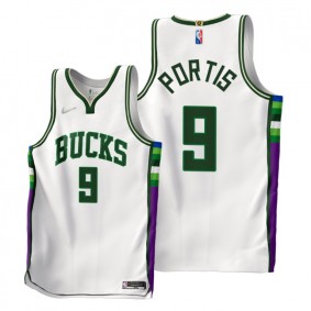 Bobby Portis Bucks 2021-22 City Edition White Jersey NBA 75th Authentic