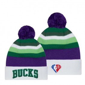 Milwaukee Bucks City Edition NBA 75th Season Knit Hat Green