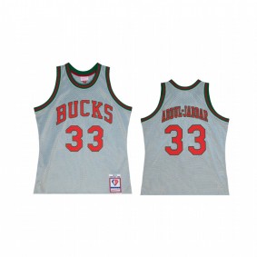 Kareem Abdul-Jabbar #33 Milwaukee Bucks Retro 75th Jersey Silver