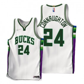 Pat Connaughton Bucks 2021-22 City Edition White Jersey NBA 75th Authentic