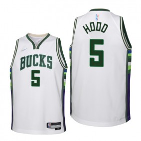 Rodney Hood Milwaukee Bucks White 2021-22 City Edition Jersey - Kids