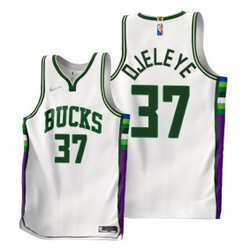 Semi Ojeleye Bucks 2021-22 City Edition White Jersey NBA 75th Authentic