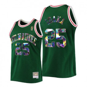 Serge Ibaka Milwaukee Bucks NBA 75th Diamond Badge #25 Green Throwback Men Jersey