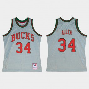 Bucks 75th Anniversary Silver Ray Allen Jersey Retired Player