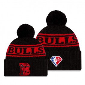 2021 Draft Edition Chicago Bulls Black 75th Anniversary Logo Knit Hat