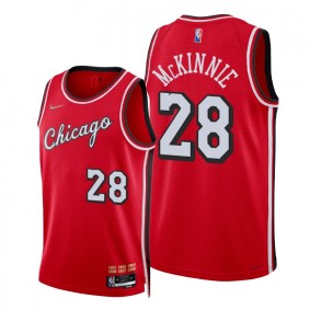 Alfonzo McKinnie #28 Chicago Bulls 2021-22 City Edition Red Jersey 75th Diamond