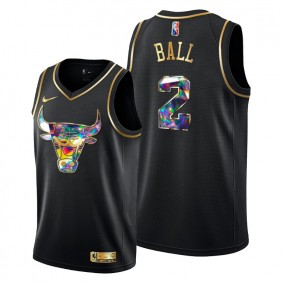 Bulls Lonzo Ball 2021-22 Diamond Logo Jersey Black